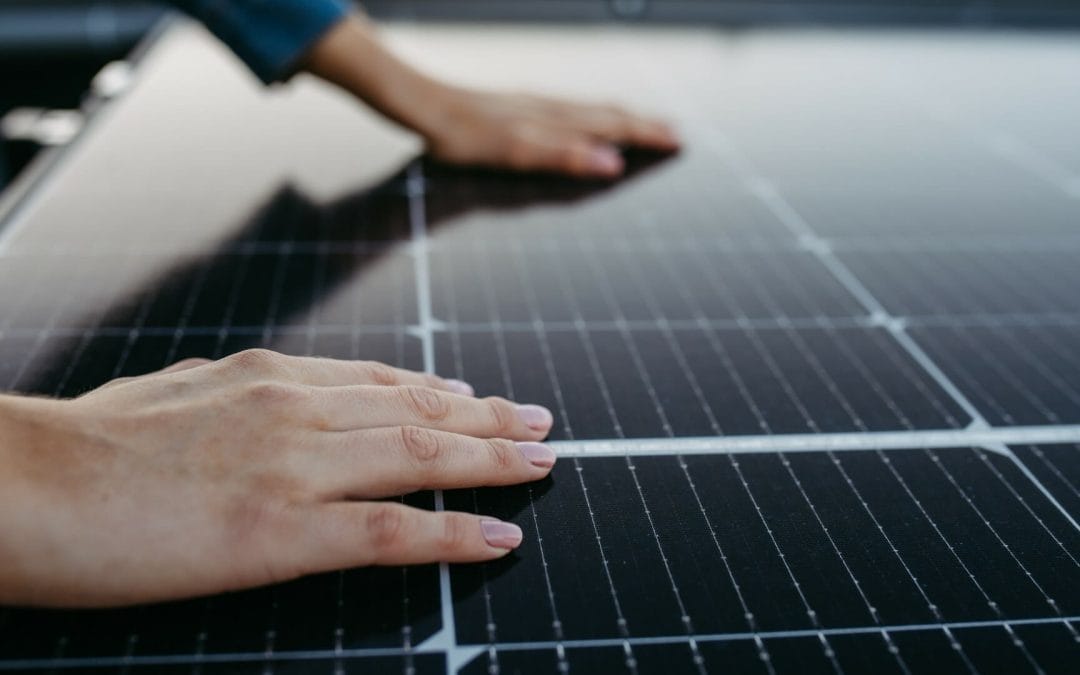 Hands on solar panel